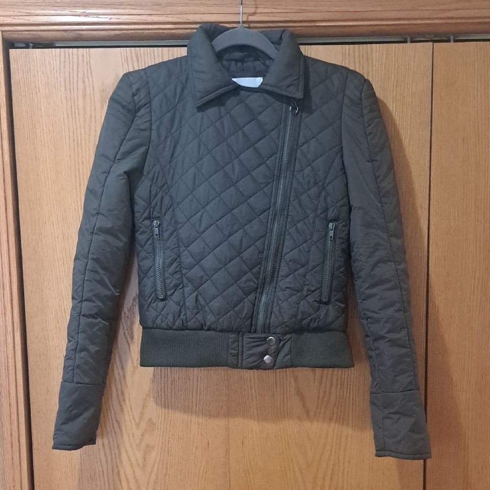 dELiA*s Olive Green Quilted Bomber Jacket